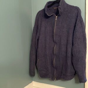 Alpaca 111 women’s zip up light jacket /cardigan - blue - size large